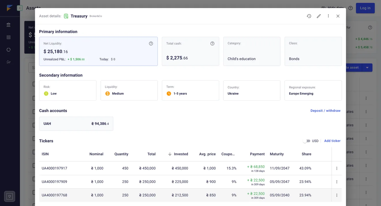Bond screenshot in FIREkit app
